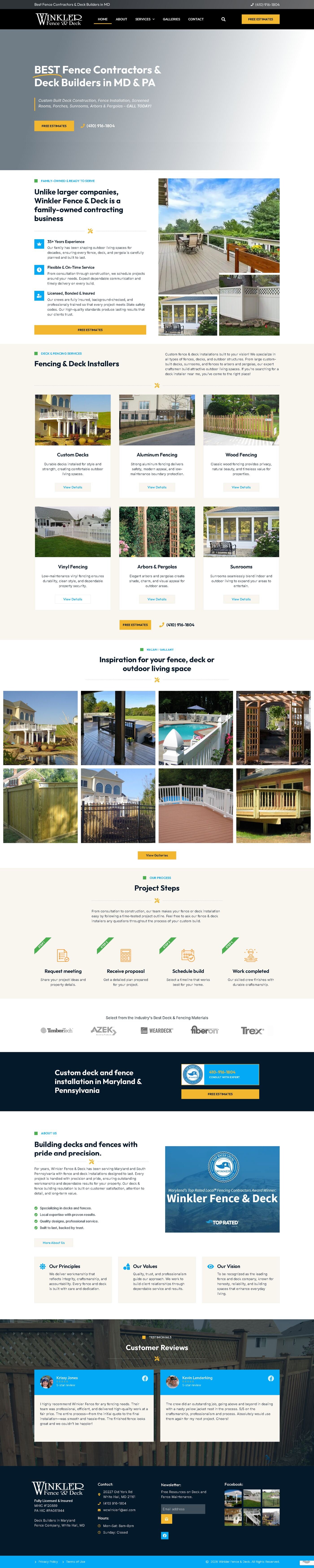 Winkler Fence & Deck — desktop