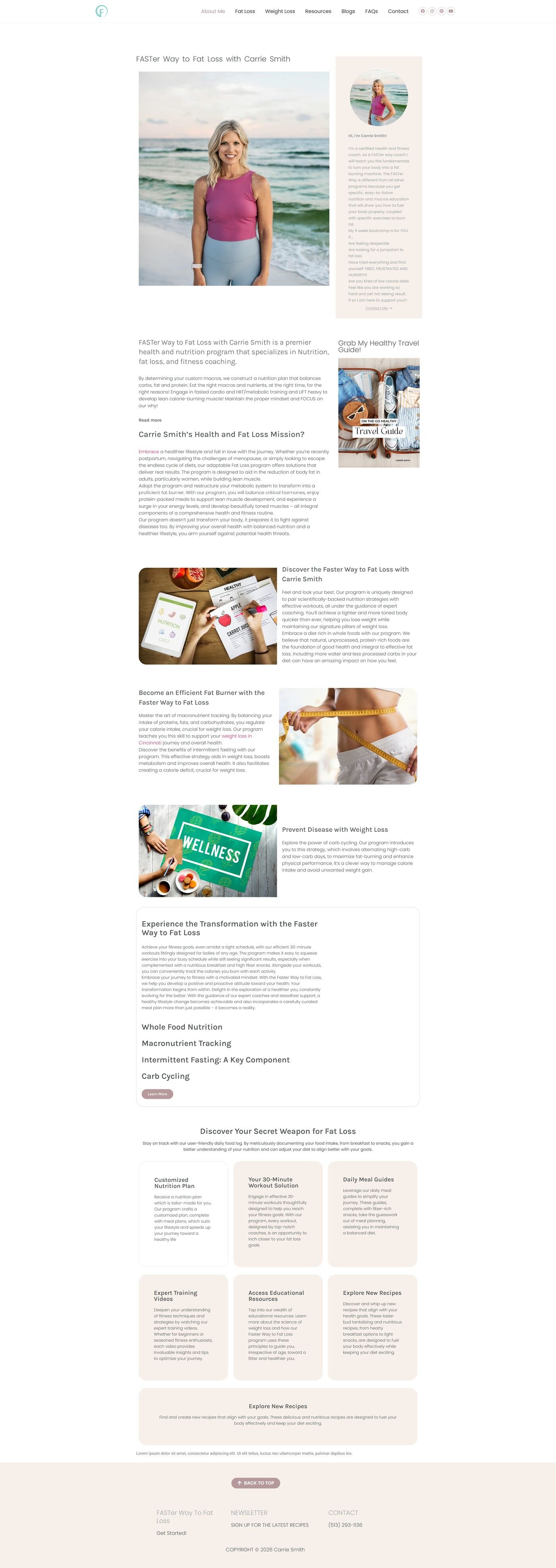 Carrie Smith Health — desktop