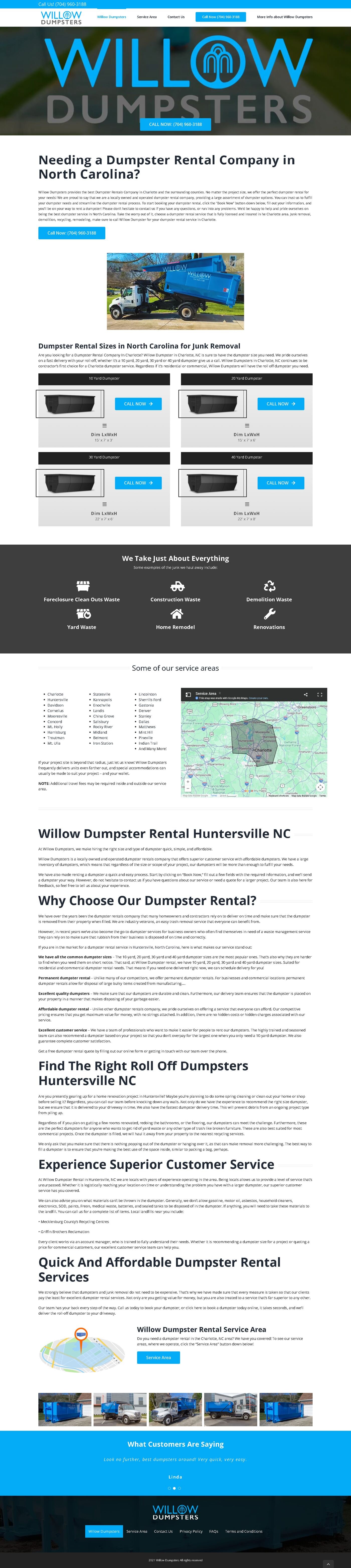 Willow Dumpsters — desktop