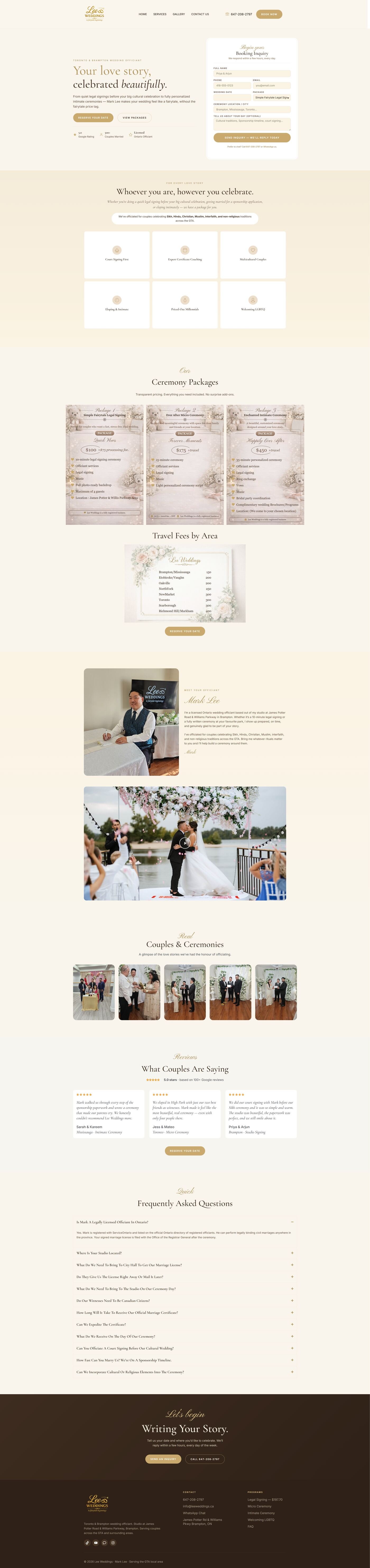 Lee Weddings — desktop