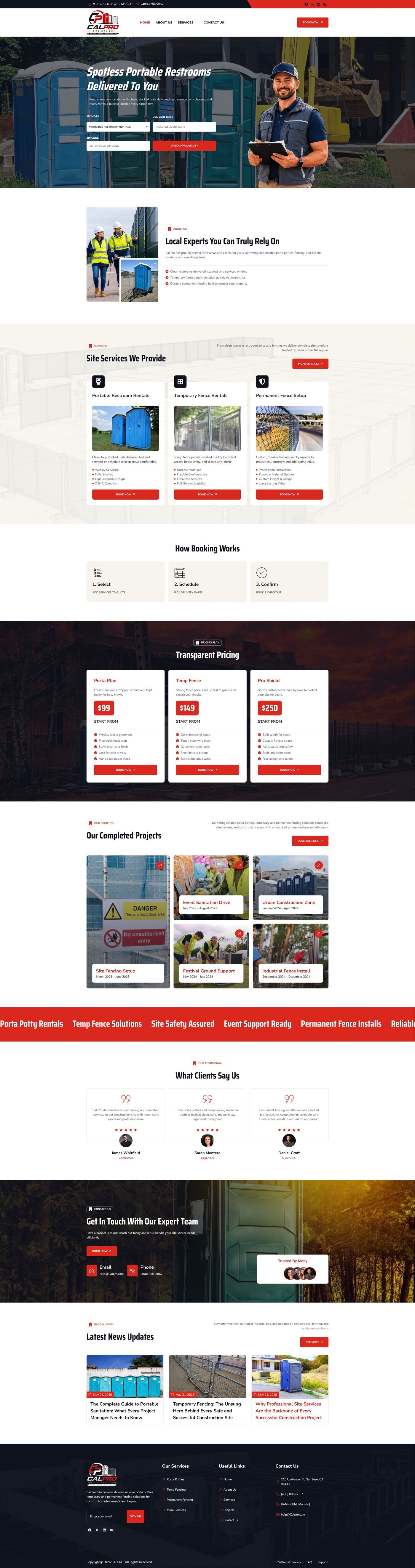 Cal Pro Site Services — desktop