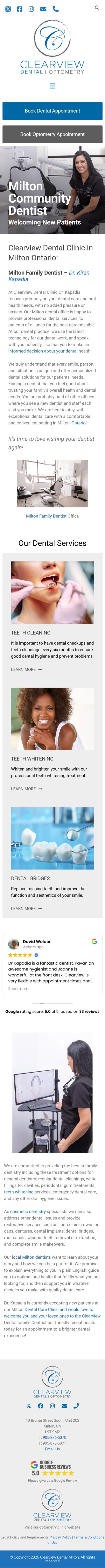 Clearview Dental Optometry — mobile