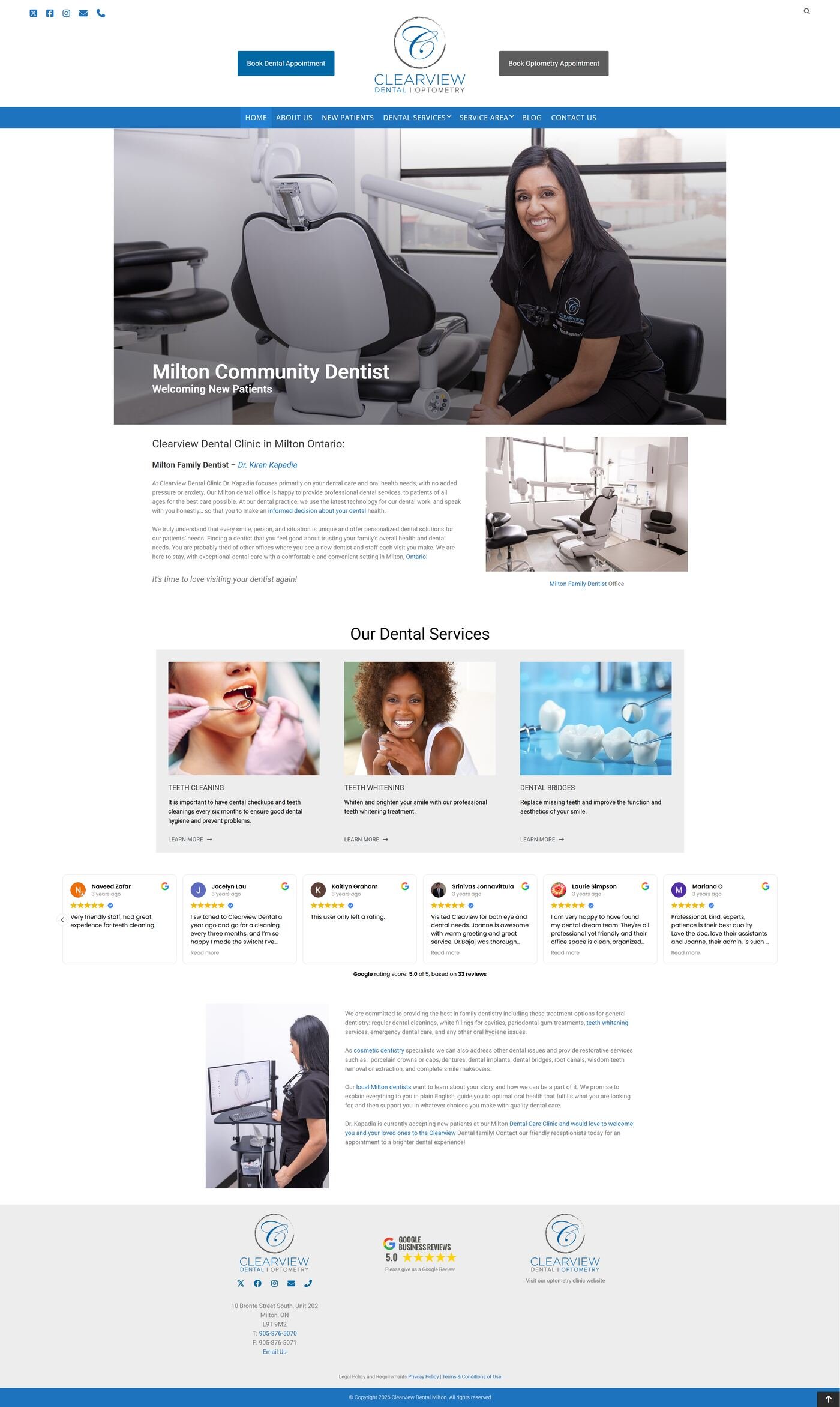 Clearview Dental Optometry — desktop